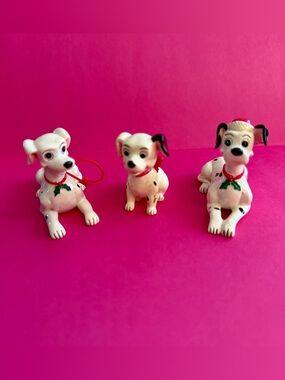 Vintage Disney 101 Dalmatians Christmas Ornaments Lot of 3 PVC Figures